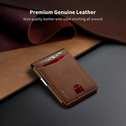 Wallet For Men Slim Bifold Leather Wallet With Money Clip RFID Blocking Minimalist Card Holder Front Pocket Mens Wallet