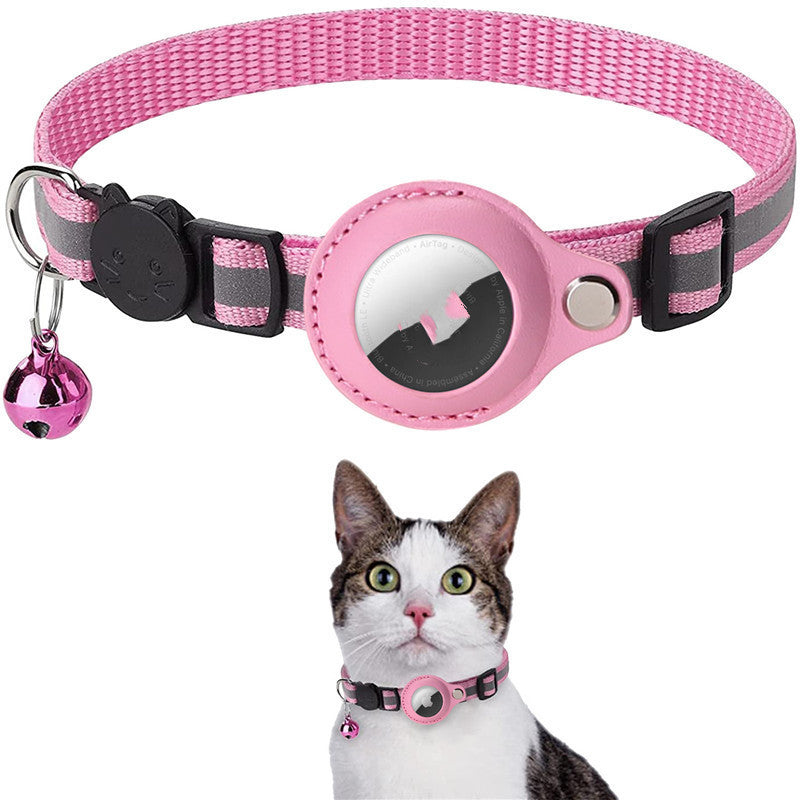 Airtag Reflective Collar Waterproof Holder Case Protective Cover Cat Dog Kitten Puppy Nylon Collar