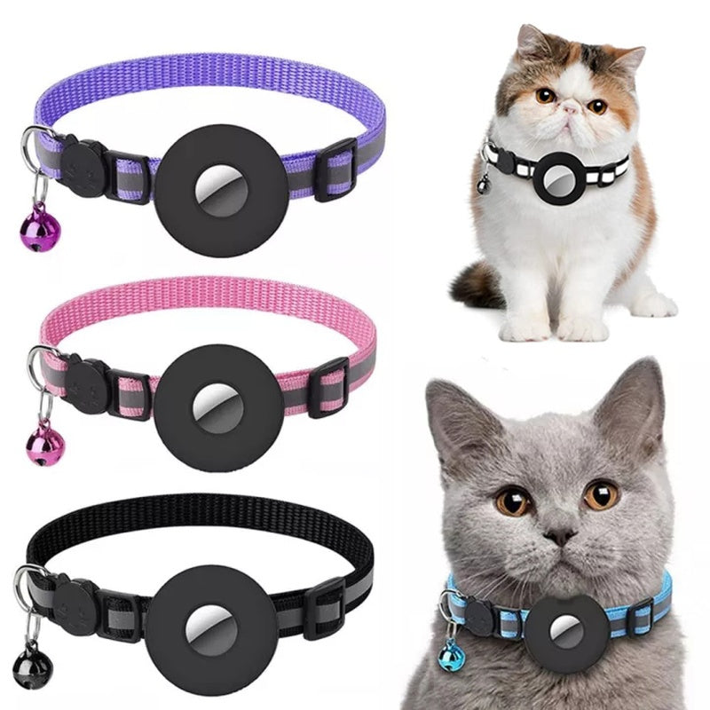 Airtag Reflective Collar Waterproof Holder Case Protective Cover Cat Dog Kitten Puppy Nylon Collar