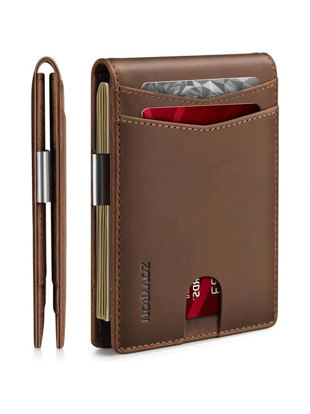Wallet For Men Slim Bifold Leather Wallet With Money Clip RFID Blocking Minimalist Card Holder Front Pocket Mens Wallet